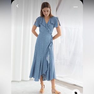 & Other Stories Blue Polka Dot Maxi Dress